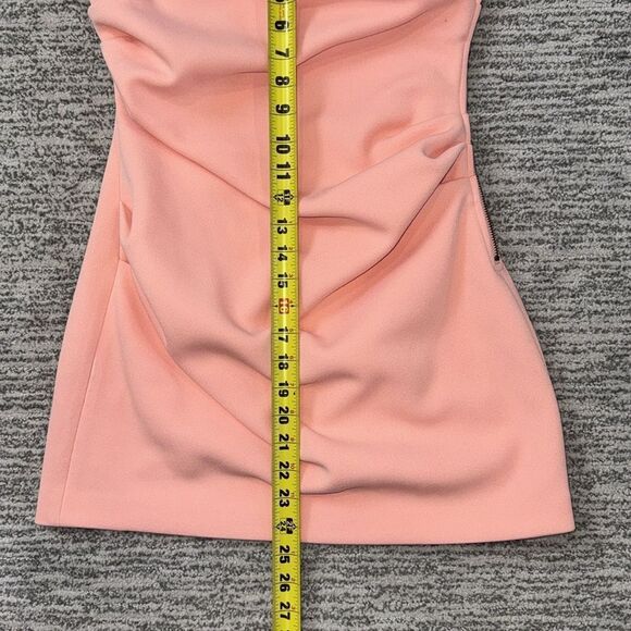 Misha Alston Strapless Ruched BONDED CREPE Mini Dress Calypso Pink Sz 8 Revolve - Picture 11 of 15